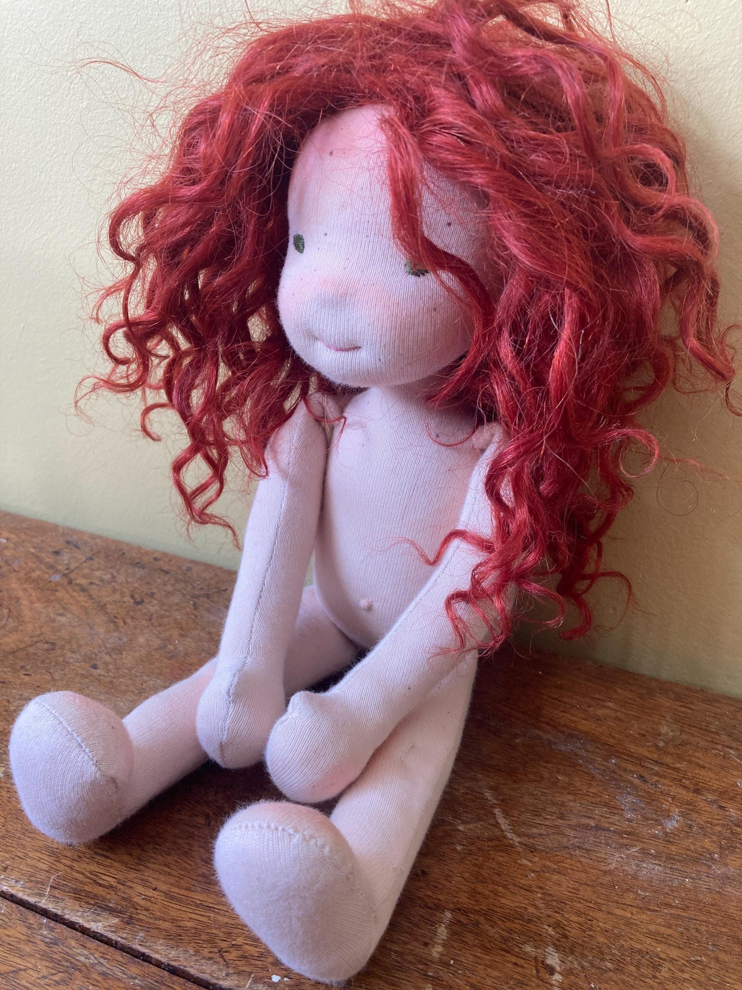 Ruby, a Waldorf Inspired Doll, 13.5", handmade with natural fibres
