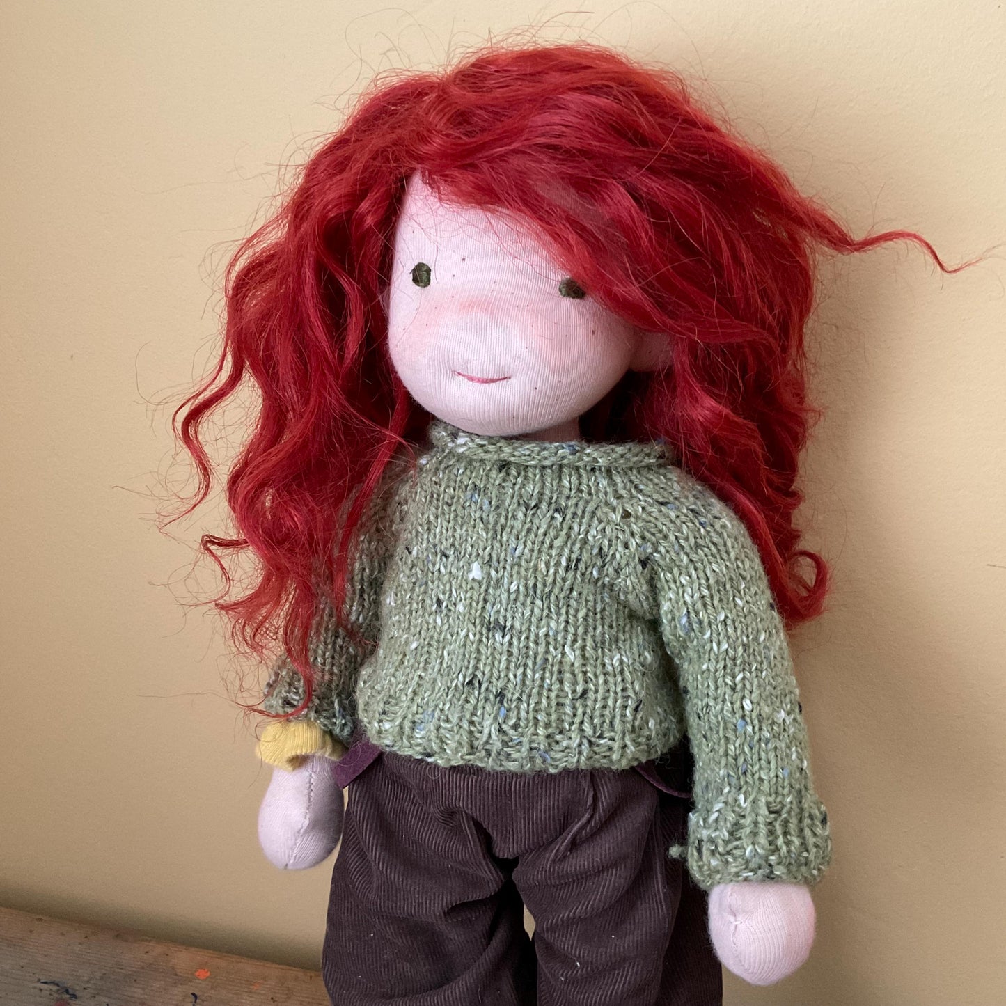 Ruby, a Waldorf Inspired Doll, 13.5", handmade with natural fibres