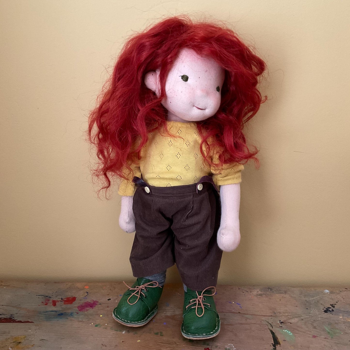 Ruby, a Waldorf Inspired Doll, 13.5", handmade with natural fibres