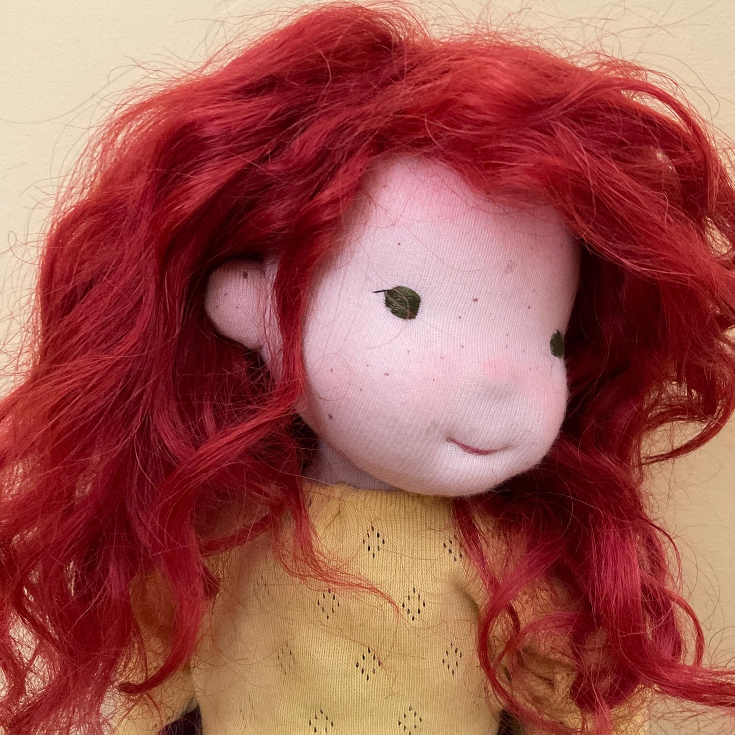 Ruby, a Waldorf Inspired Doll, 13.5", handmade with natural fibres