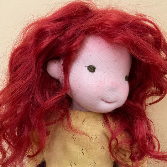 Ruby, a Waldorf Inspired Doll, 13.5", handmade with natural fibres